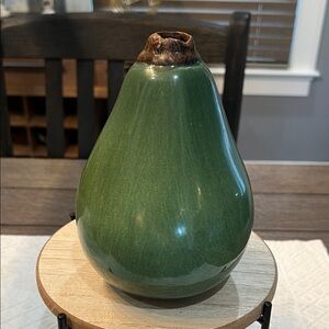 Living Quarters Elegant Green Ceramic Avocado Accent Vase